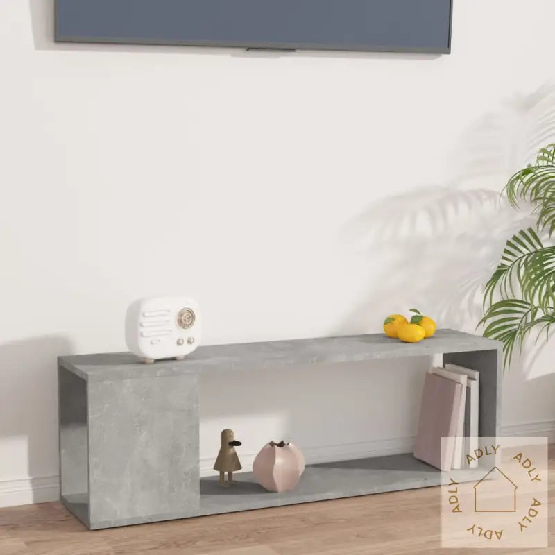 Tv-Benk Betonggrå 100X24X32 Cm Konstruert Tre