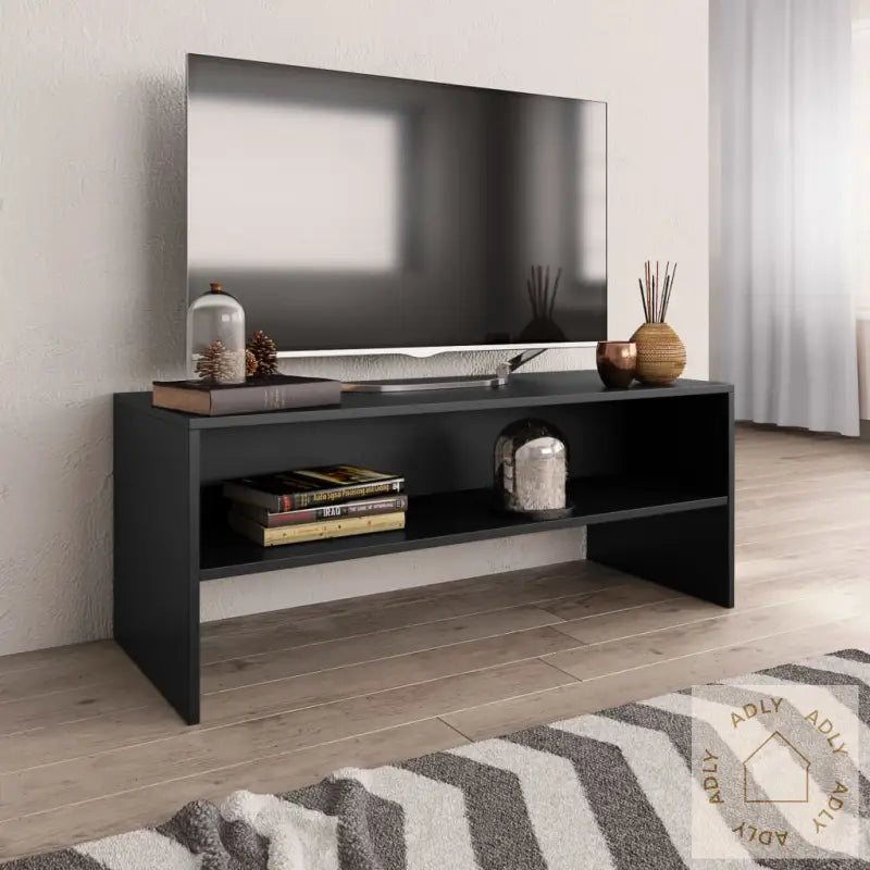 Tv-Benk Svart 100X40X40 Cm Konstruert Tre