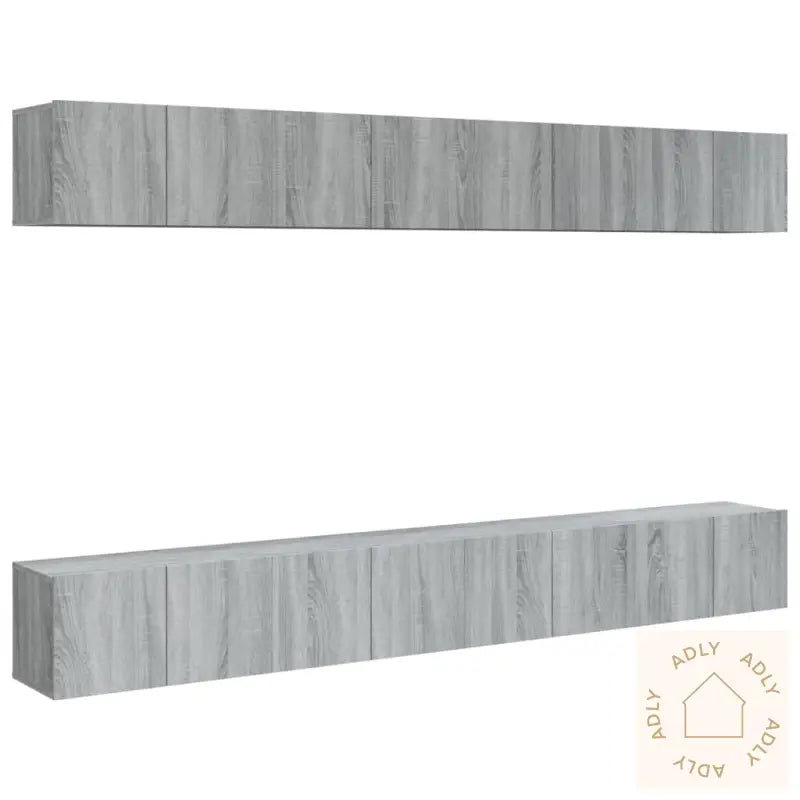 Tv-Benker 8 Stk Grå Sonoma 60X30X30 Cm Konstruert Tre