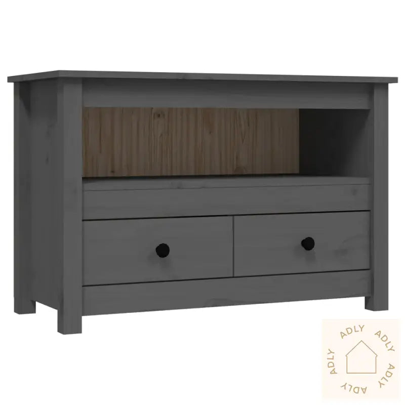 Tv-Benk Grå 79X35X52 Cm Heltre Furu