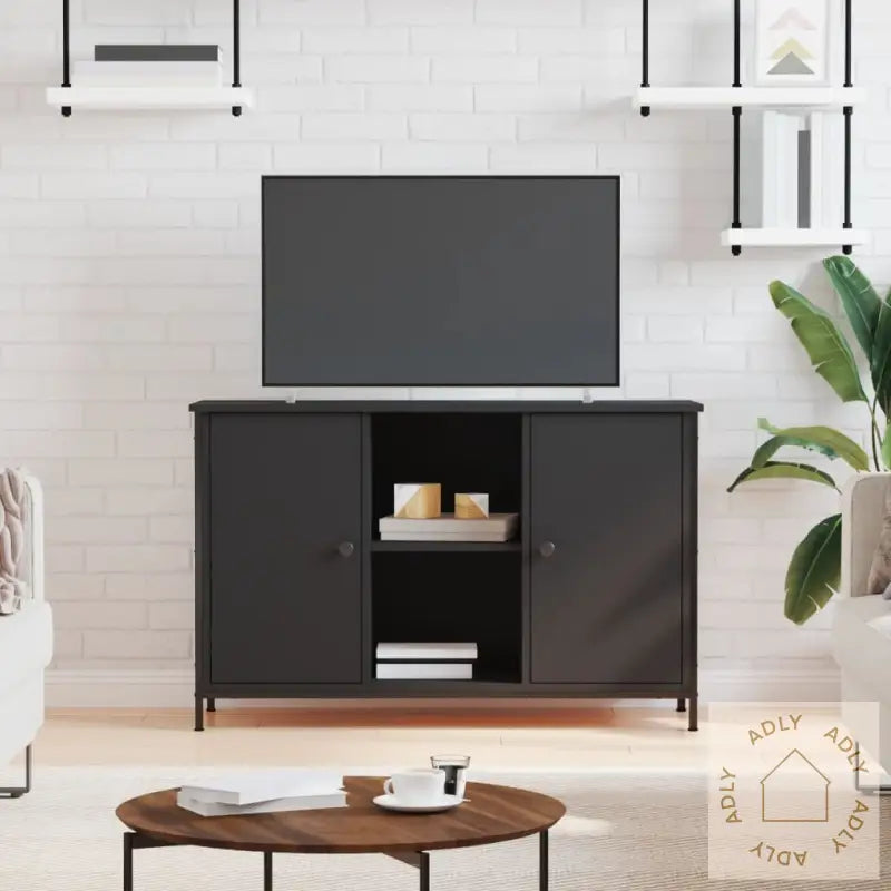 Tv-Benk Svart 100X35X65 Cm Konstruert Tre