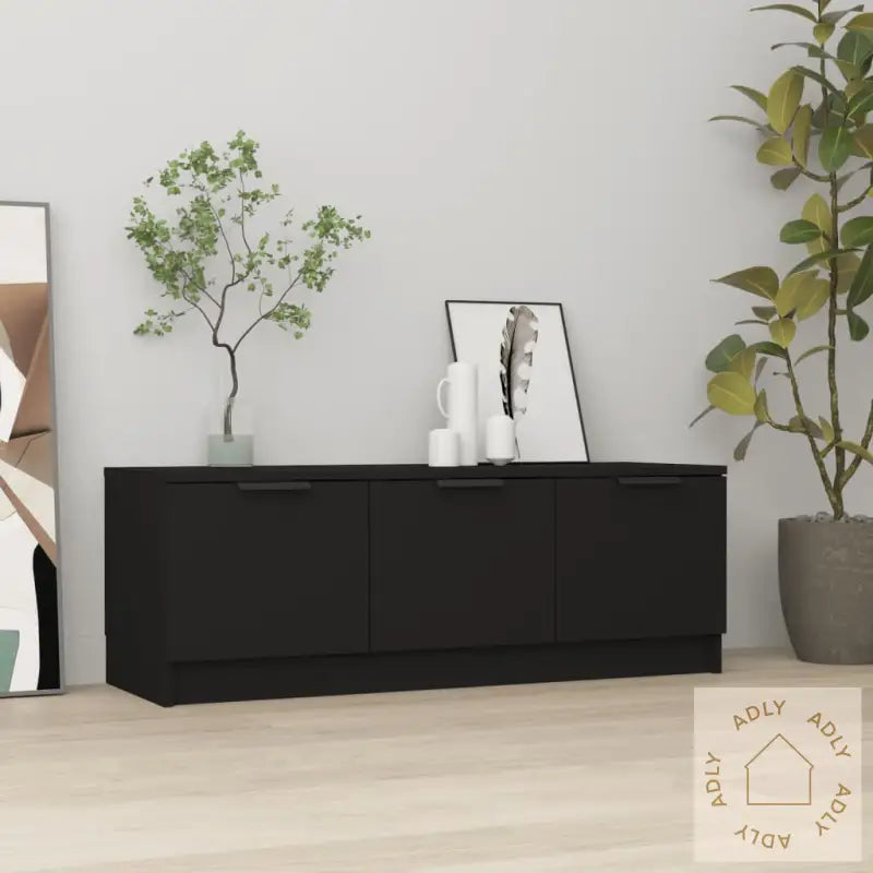 Tv-Benk Svart 102X35X36,5 Cm Konstruert Tre