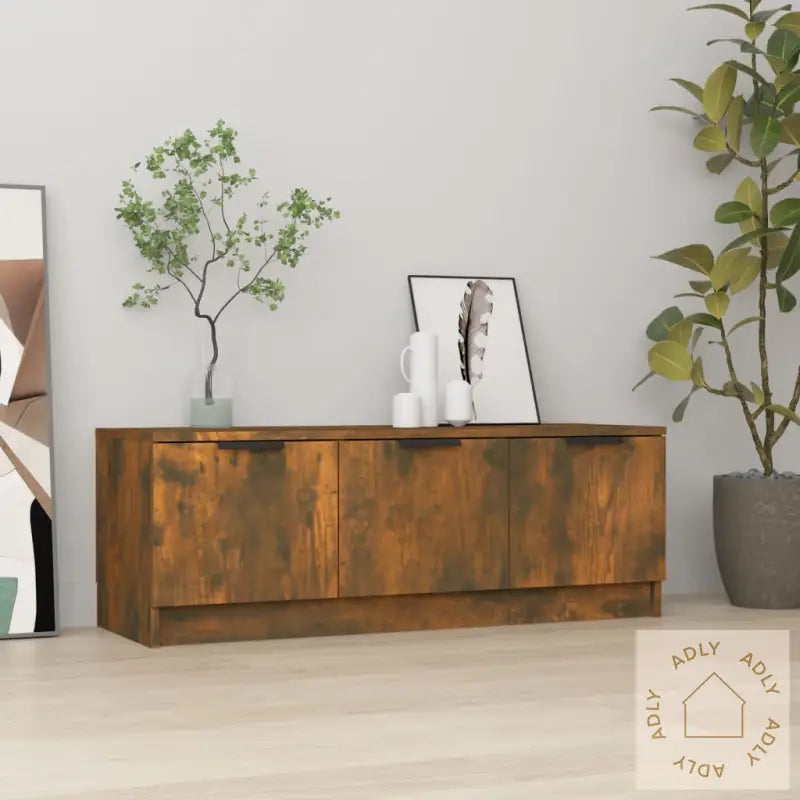 Tv-Benk Røkt Eik 102X35X36,5 Cm Konstruert Tre