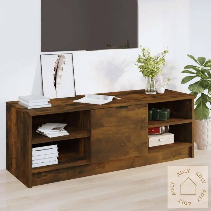 Tv-Benk Røkt Eik 102X35,5X36,5 Cm Konstruert Tre