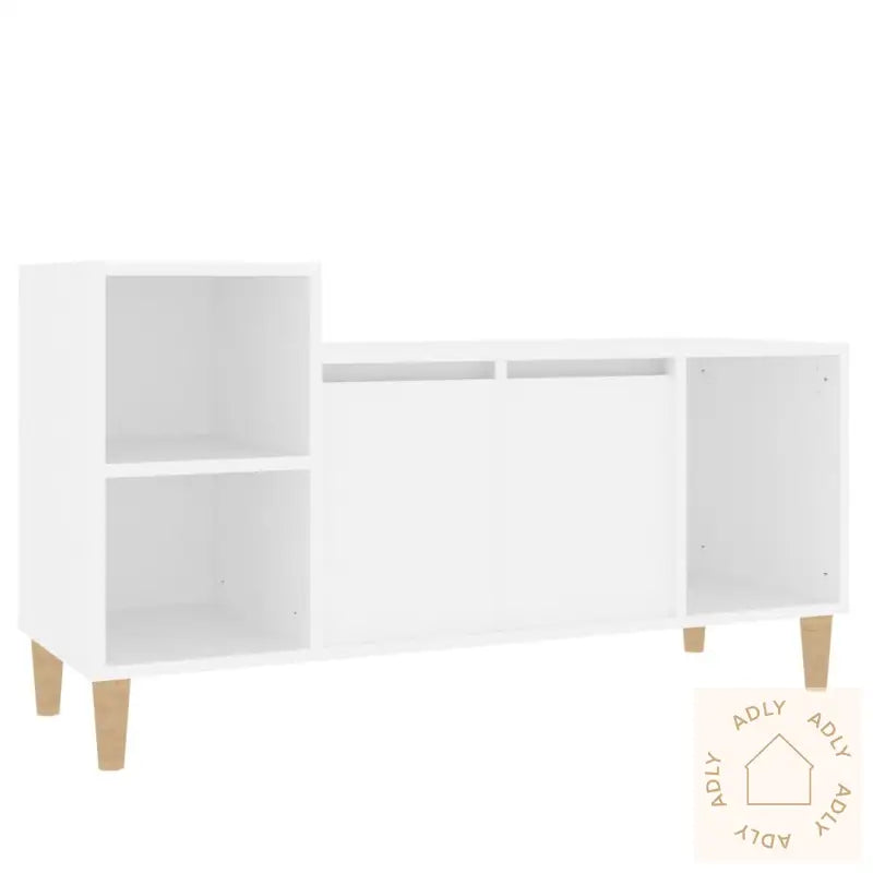 Tv-Benk Hvit 100X35X55 Cm Konstruert Tre