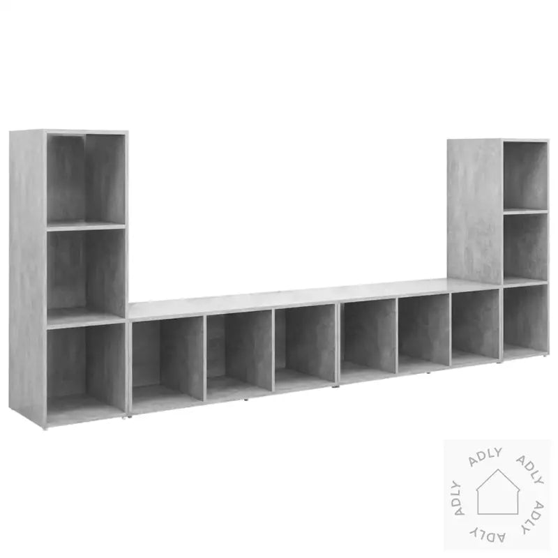 Tv-Benker 4 Stk Betonggrå 107X35X37 Cm Konstruert Tre