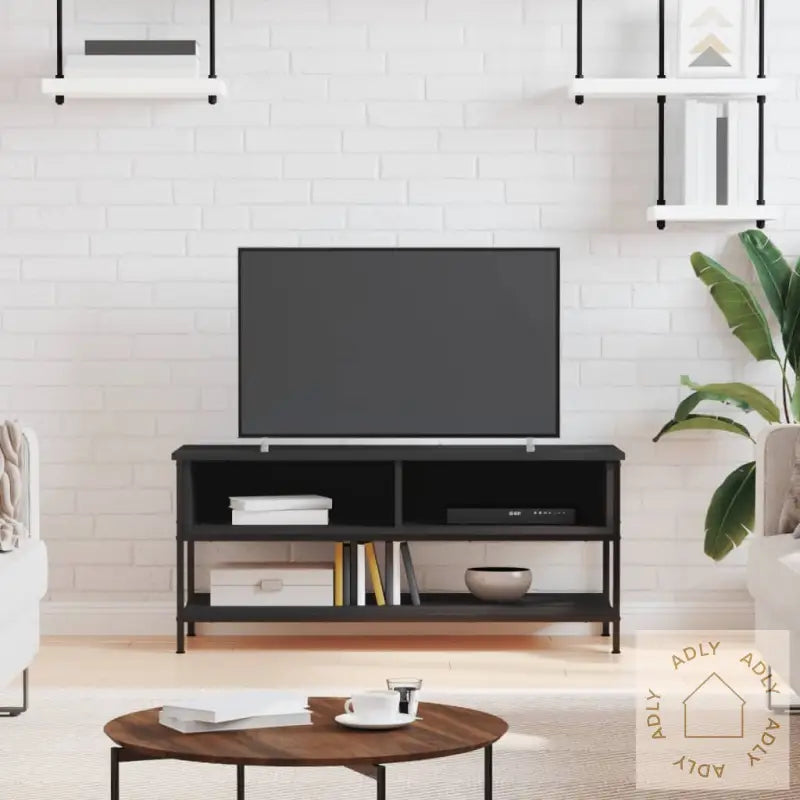 Tv-Benk Svart 100X35X45 Cm Konstruert Tre