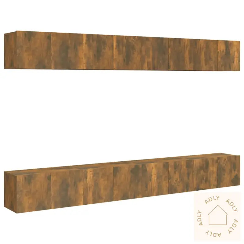 Tv-Benker 8 Stk Røkt Eik 60X30X30 Cm Konstruert Tre
