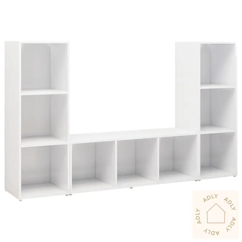 Tv-Benker 3 Stk Hvit 107X35X37 Cm Konstruert Tre