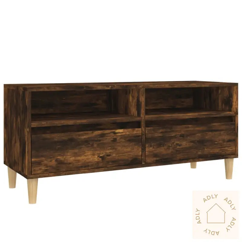 Tv-Benk Røkt Eik 100X34,5X44,5 Cm Konstruert Tre