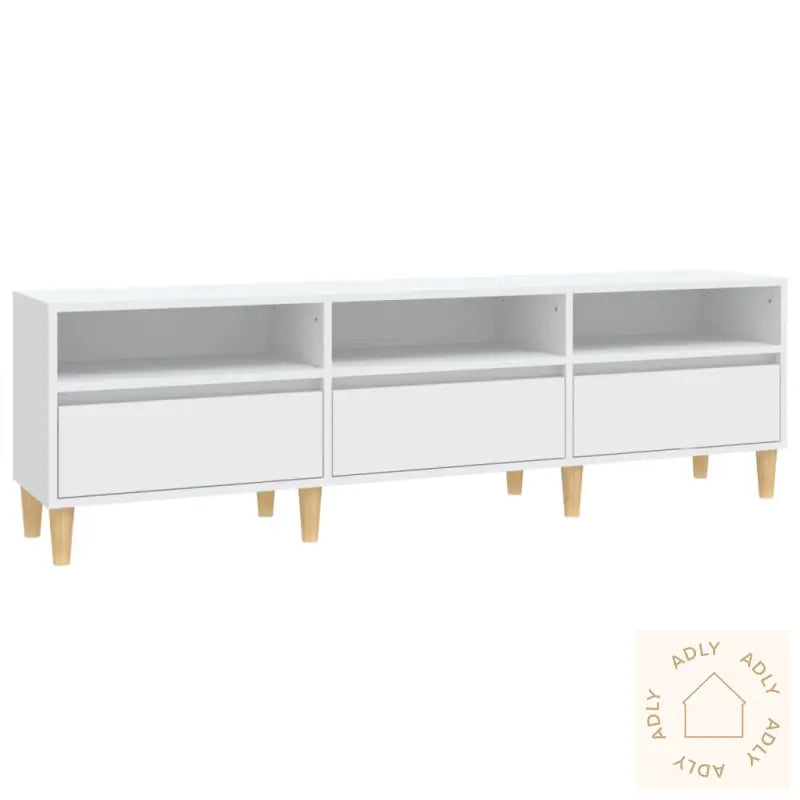 Tv-Benk Hvit 150X30X44,5 Cm Konstruert Tre