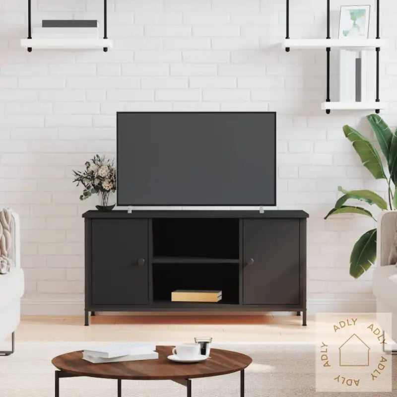 Tv-Benk Svart 100X40X50 Cm Konstruert Tre