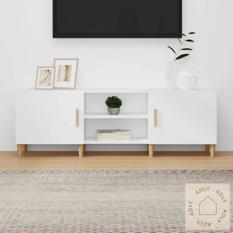 Tv-Benk Hvit 150X30X50 Cm Konstruert Tre