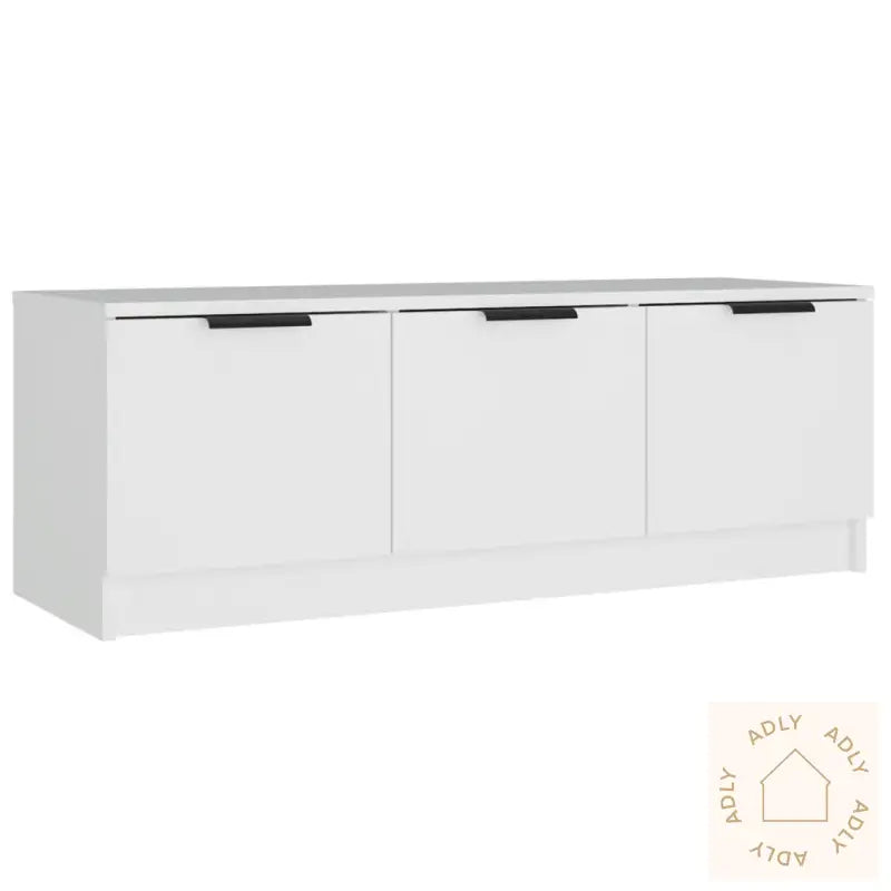 Tv-Benk Hvit 102X35X36,5 Cm Konstruert Tre