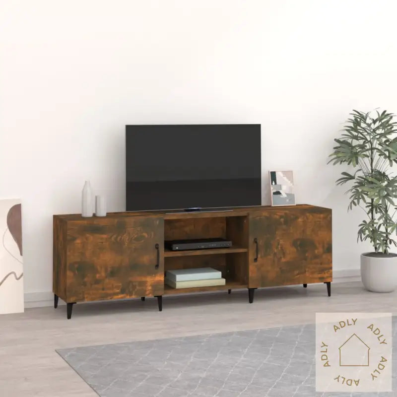 Tv-Benk Røkt Eik 150X30X50 Cm Konstruert Tre