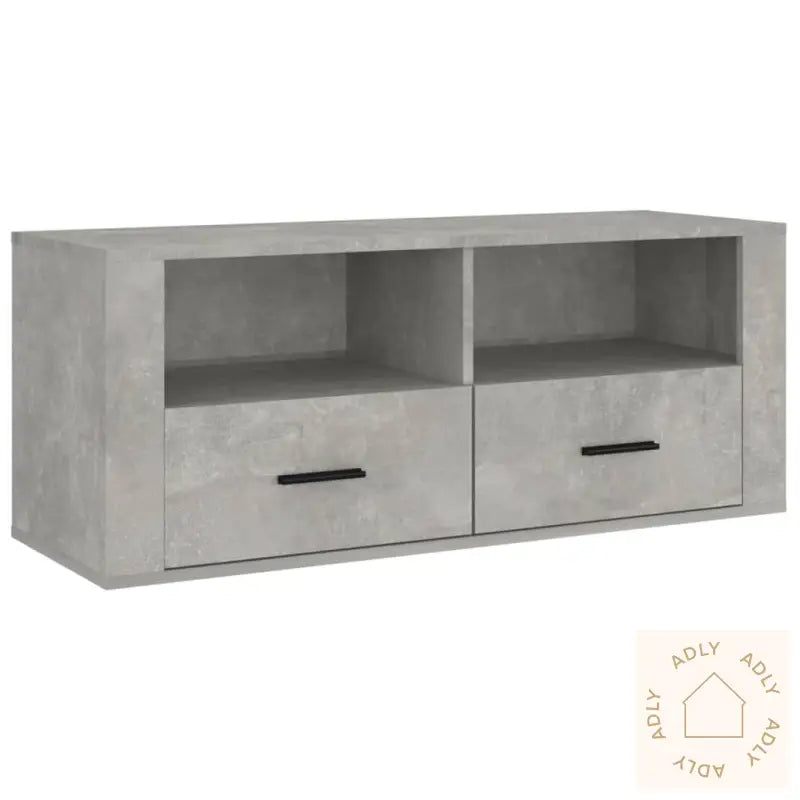Tv-Benk Betonggrå 100X35X40 Cm Konstruert Tre