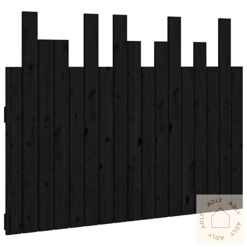 Veggmontert Sengegavl Svart 108X3X80 Cm Heltre Furu