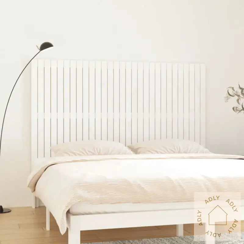 Veggmontert Sengegavl Hvit 185X3X110 Cm Heltre Furu