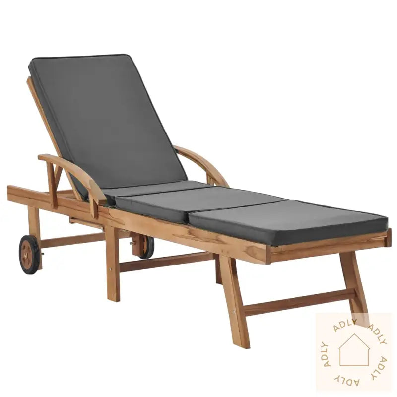 Solsenger Med Puter 2 Stk Heltre Teak Grå