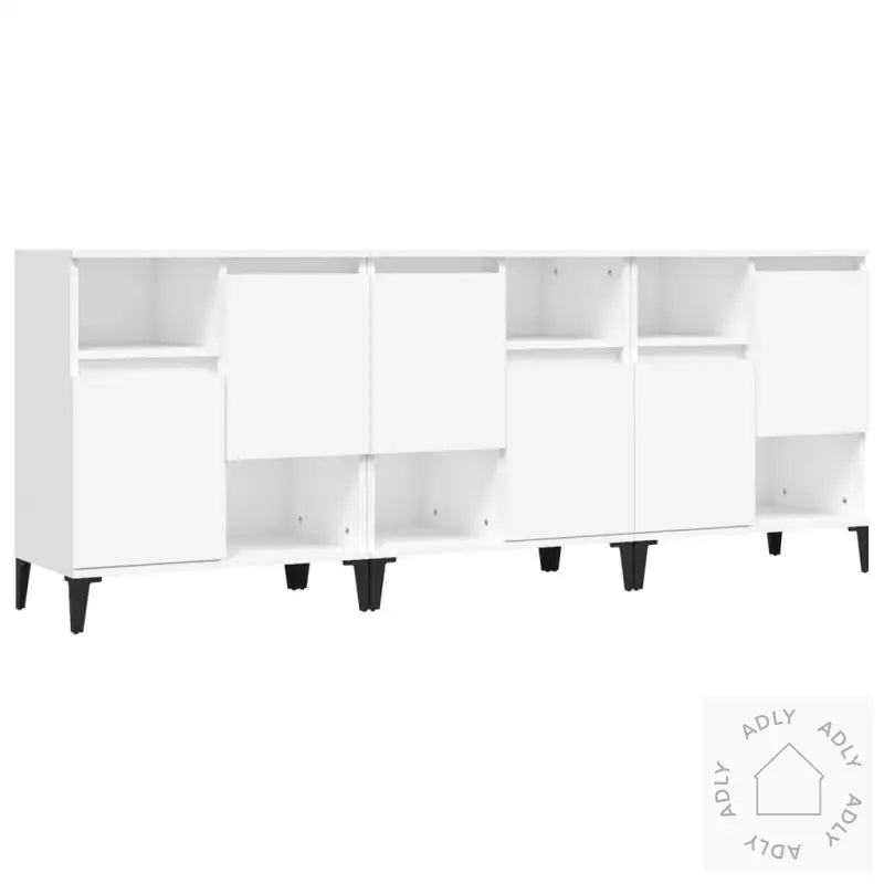 Skjenker 3 Stk Hvit 60X35X70 Cm Konstruert Tre