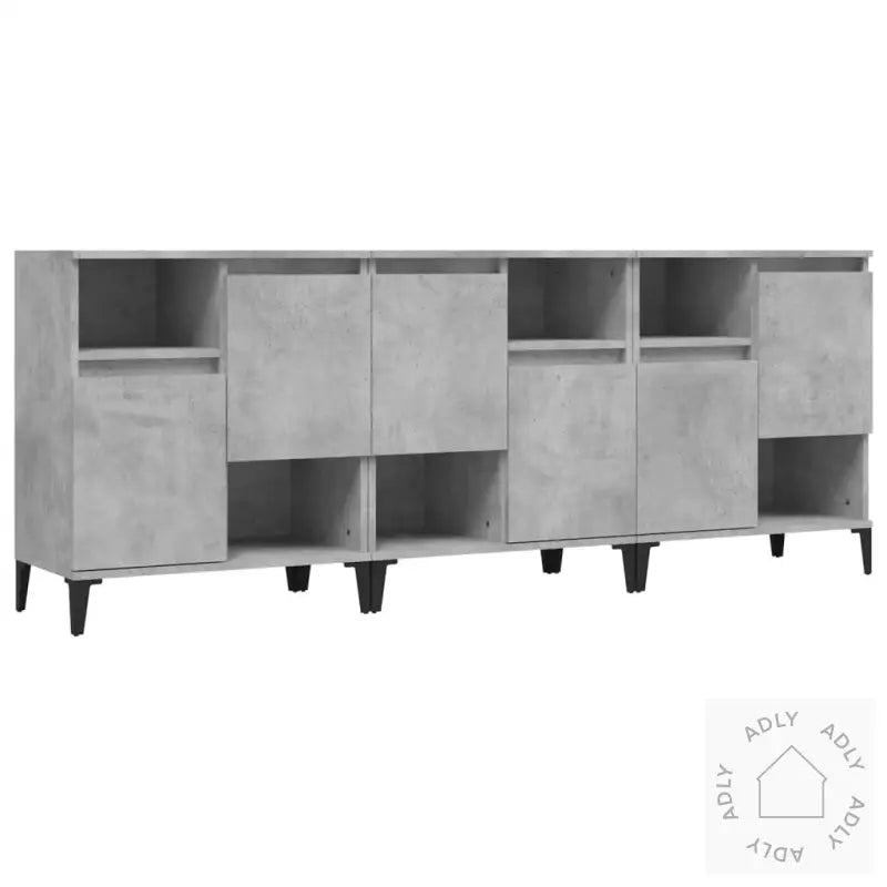 Skjenker 3 Stk Betonggrå 60X35X70 Cm Konstruert Tre
