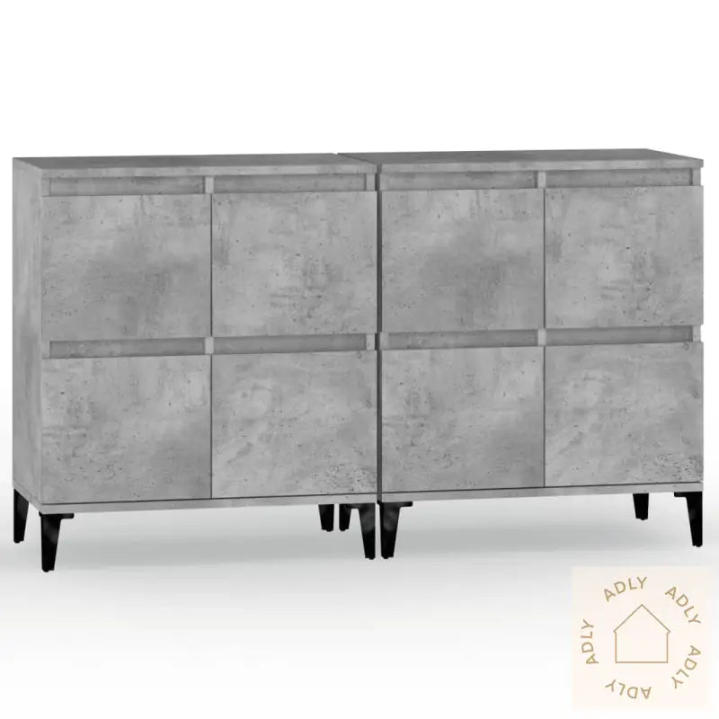 Skjenker 2 Stk Betonggrå 60X35X70 Cm Konstruert Tre