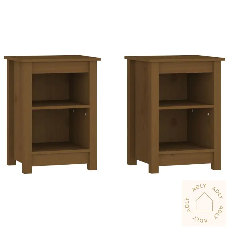 Nattbord 2 Stk Honningbrun 40X35X55 Cm Heltre Furu