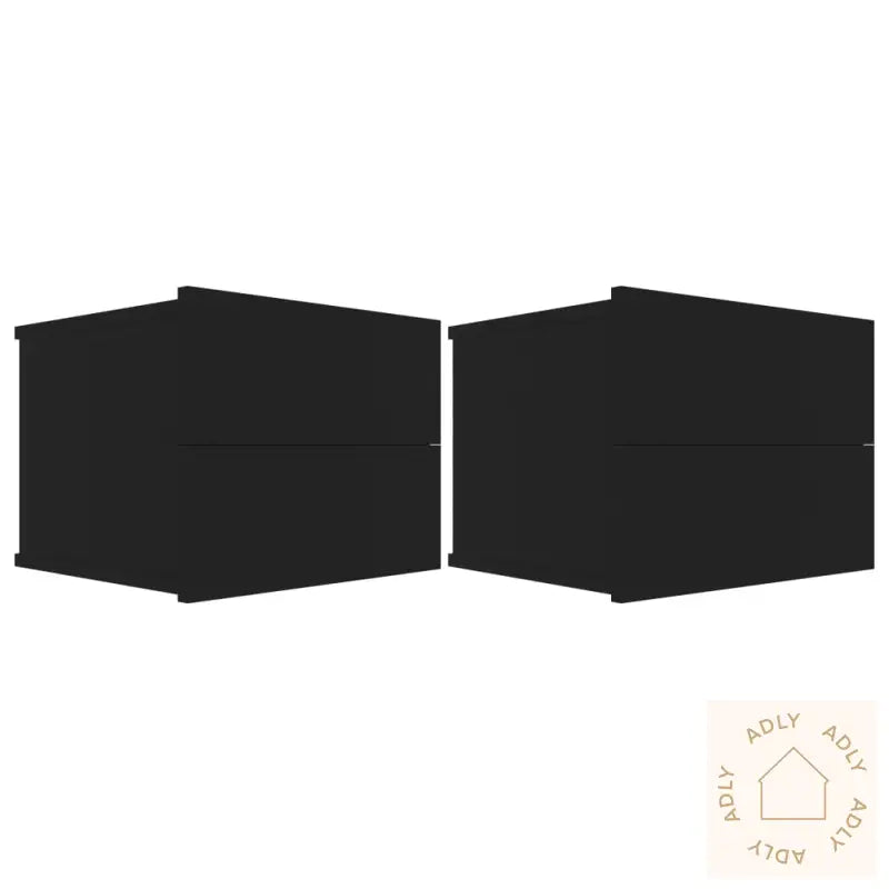 Nattbord 2 Stk Svart 40X30X30 Cm Konstruert Tre