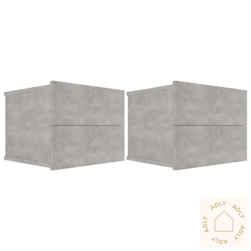 Nattbord 2 Stk Betonggrå 40X30X30 Cm Konstruert Tre
