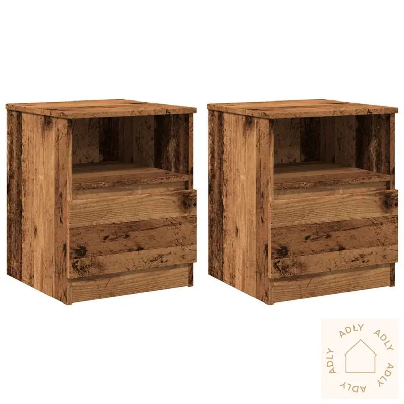 Nattbord 2 Stk Gammelt Tre 40X40X50 Cm Konstruert Tre