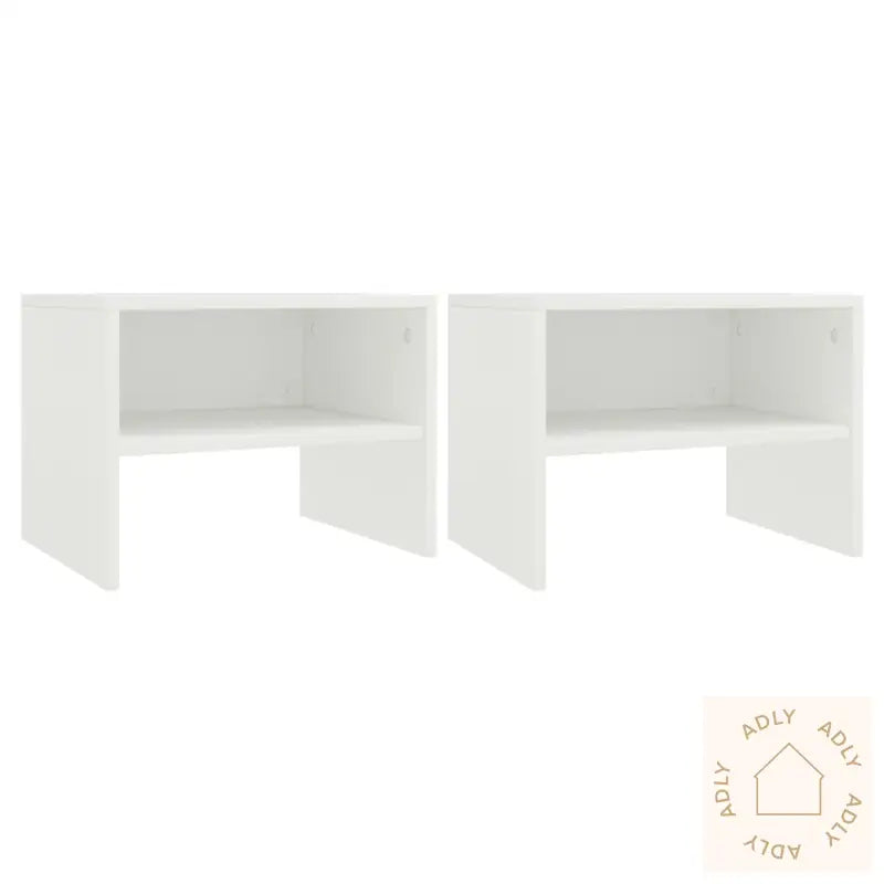 Nattbord 2 Stk Hvit 40X30X30 Cm Konstruert Tre