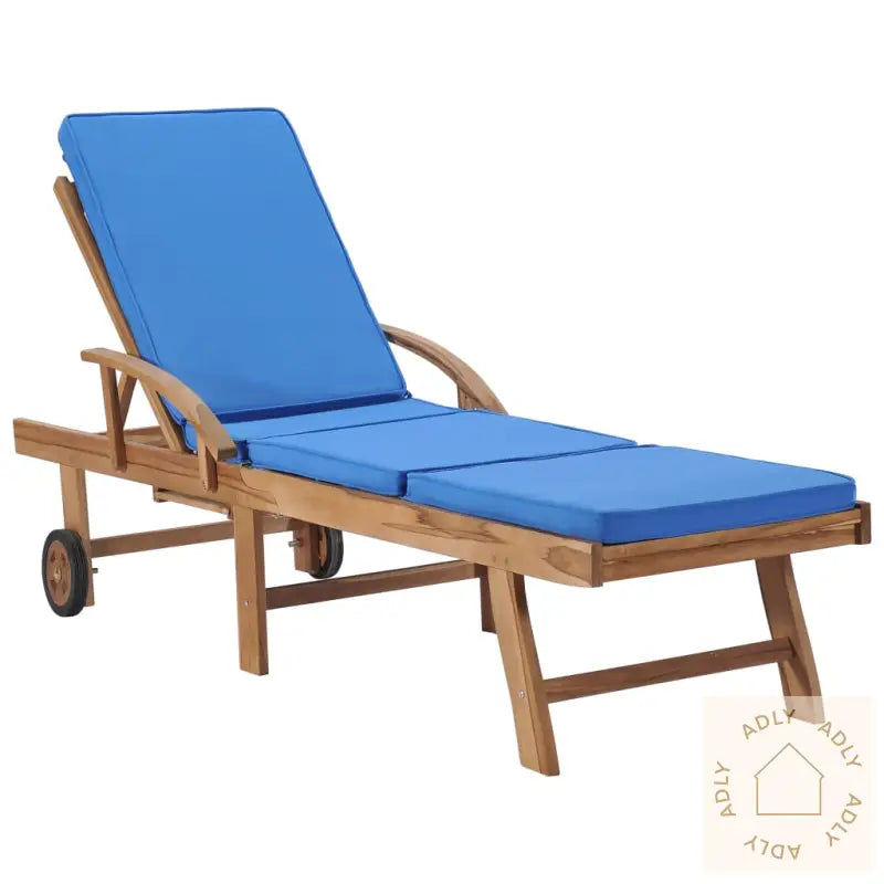 Solsenger Med Puter 2 Stk Heltre Teak Blå