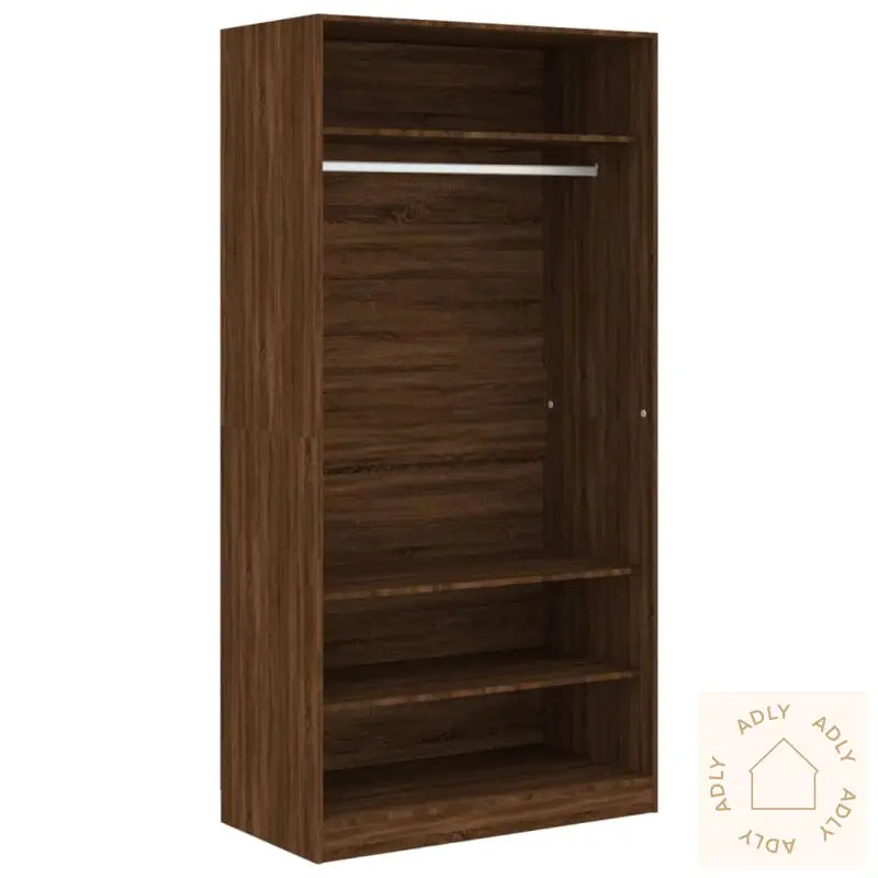Garderobe Brun Eik 100X50X200 Cm Konstruert Tre