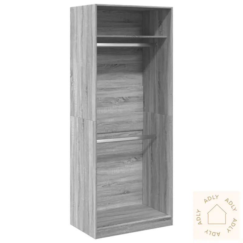 Garderobe Grå Sonoma 80X50X200 Cm Konstruert Tre