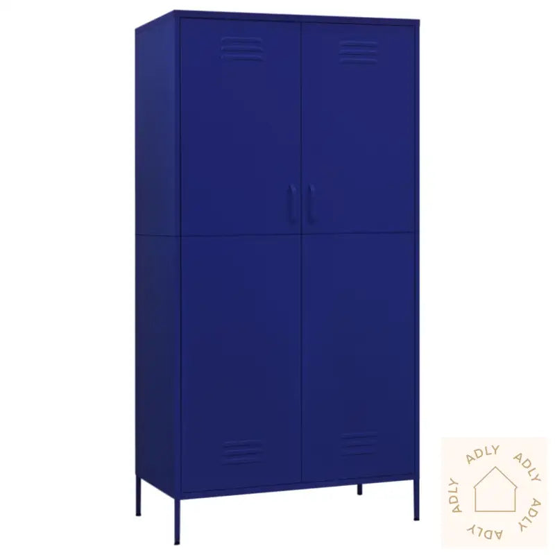 Garderobe Marineblå 90X50X180 Cm Stål