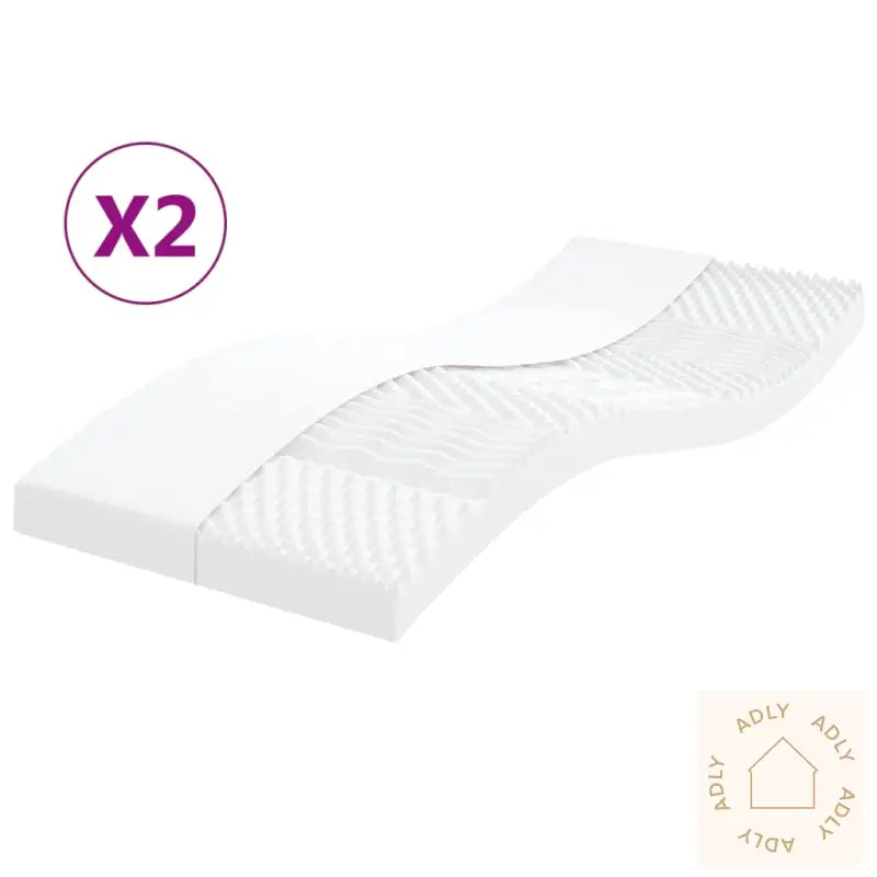 Skummadrasser 2 Stk Hvit 100X200 Cm 7-Zone Hardhet 20 Ild