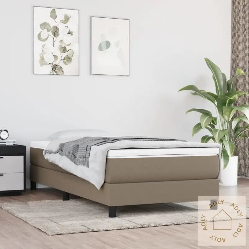 Madrass Med Pocketfjær Gråbrun 100X200X20 Cm Stoff