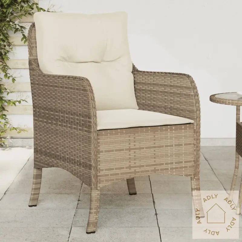 Hagestoler Med Puter 2 Stk Beige Polyrotting