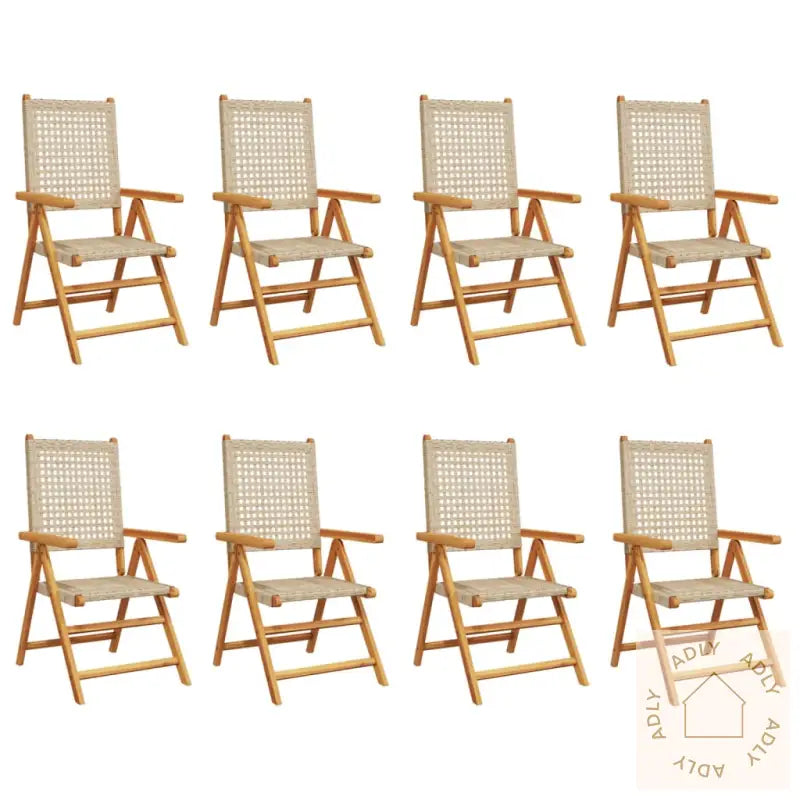 Lenestoler For Hage 8 Stk Beige Polyrotting Og Heltre