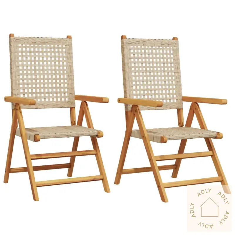Hagestoler 2 Stk Beige Heltre Akasie Og Polyrotting