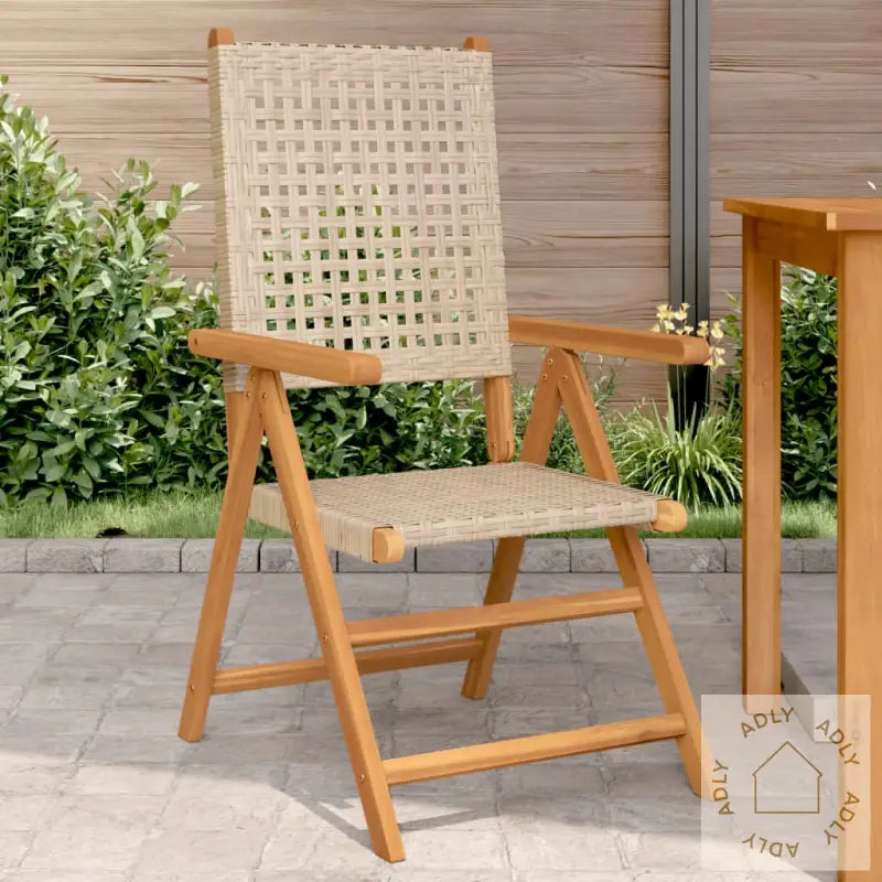 Hagestoler 2 Stk Beige Heltre Akasie Og Polyrotting