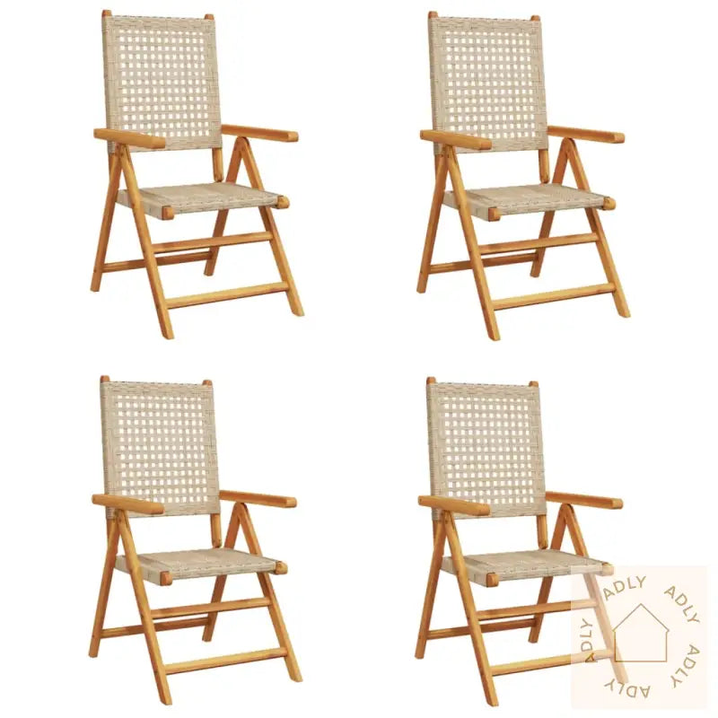 Lenestoler For Hage 4 Stk Beige Polyrotting Og Heltre