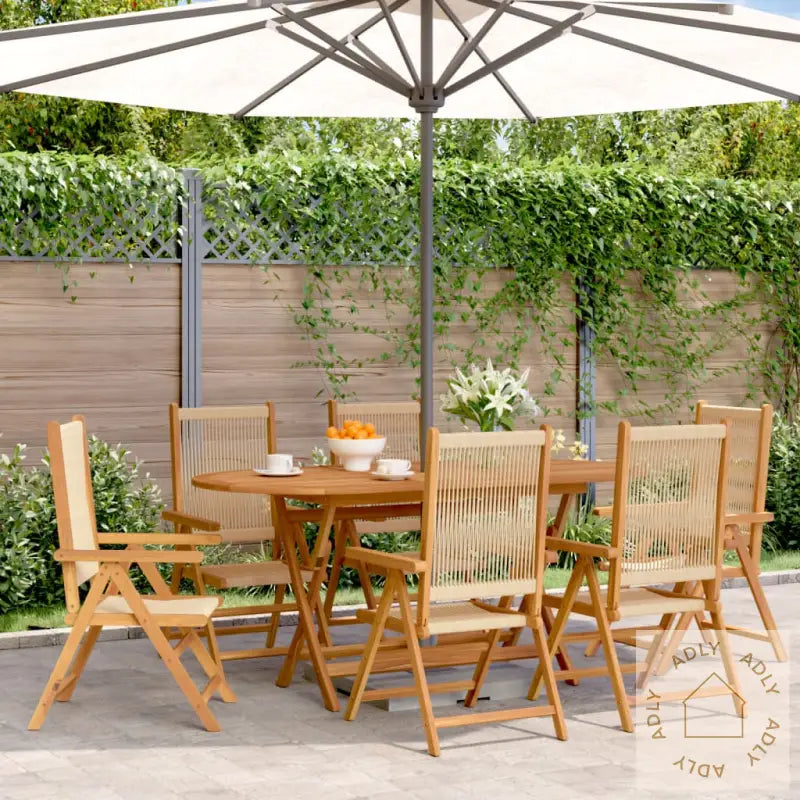 Lenestoler For Hage 6 Stk Beige Heltre Akasie