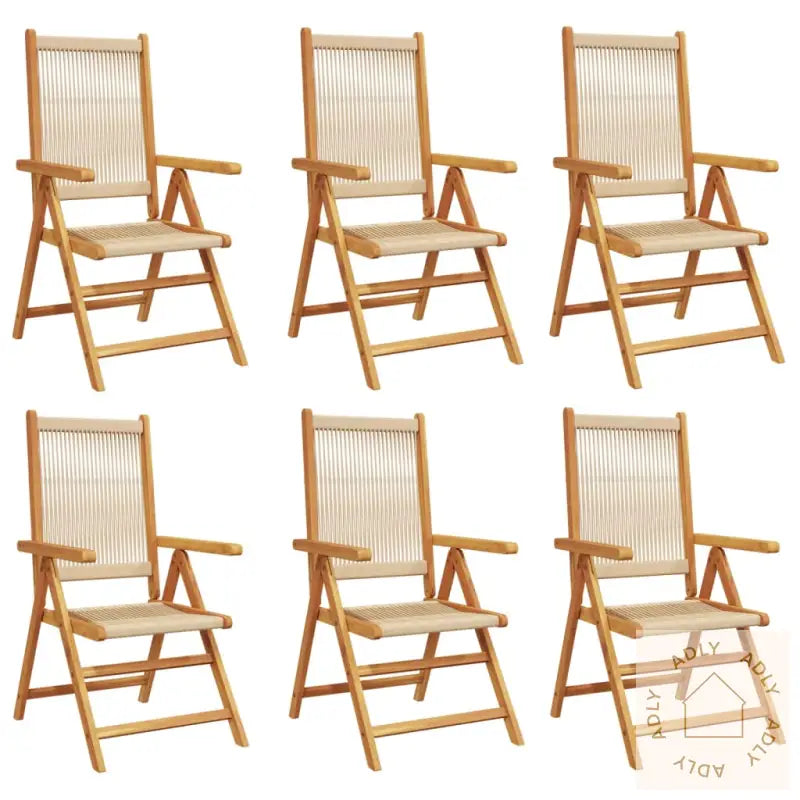 Lenestoler For Hage 6 Stk Beige Heltre Akasie