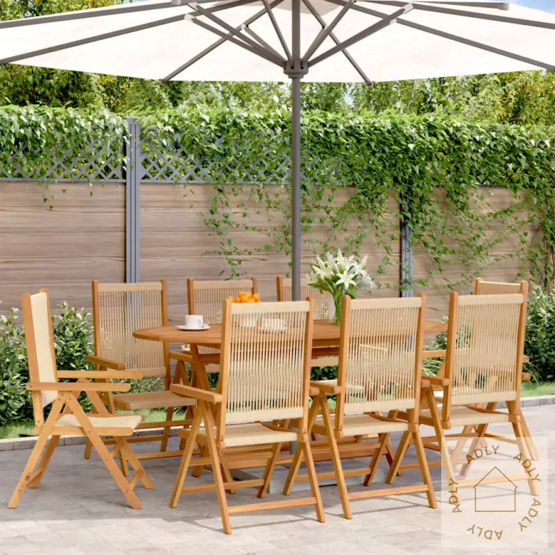 Lenestoler For Hage 8 Stk Beige Heltre Akasie