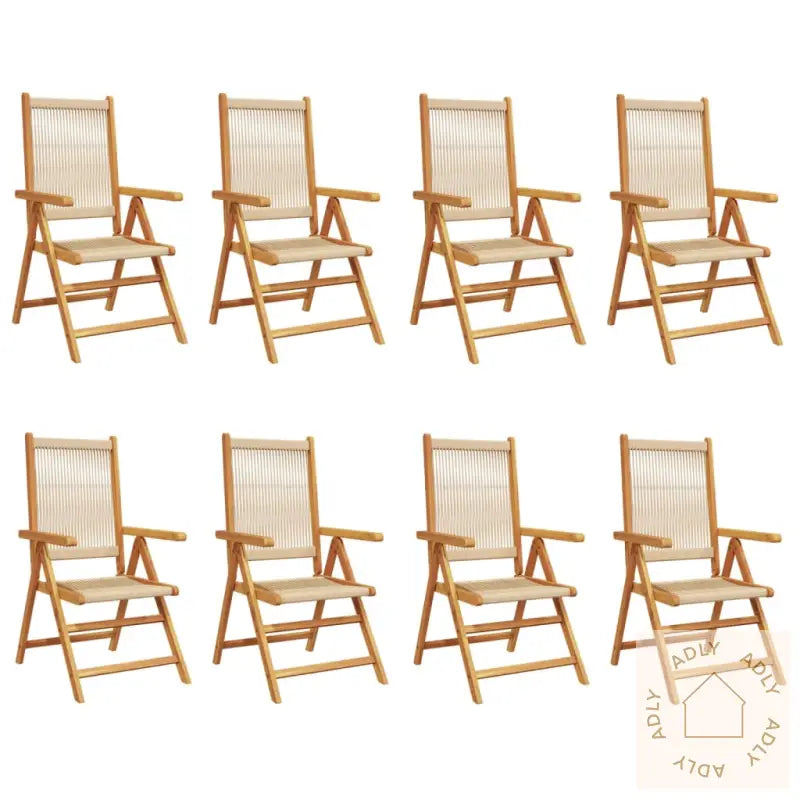 Lenestoler For Hage 8 Stk Beige Heltre Akasie