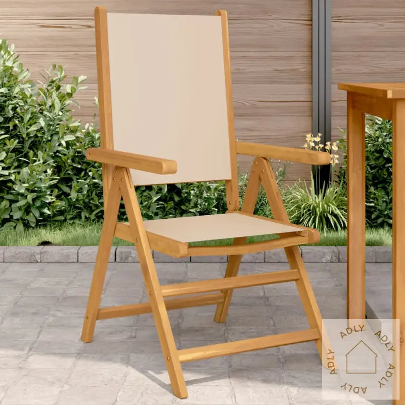 Hagestoler 2 Stk Beige Heltre Akasie Og Stoff