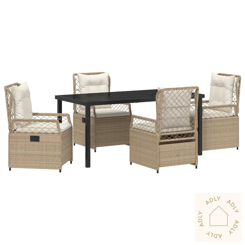 5-Delt Hage Spisesett Beige Poly Rotting