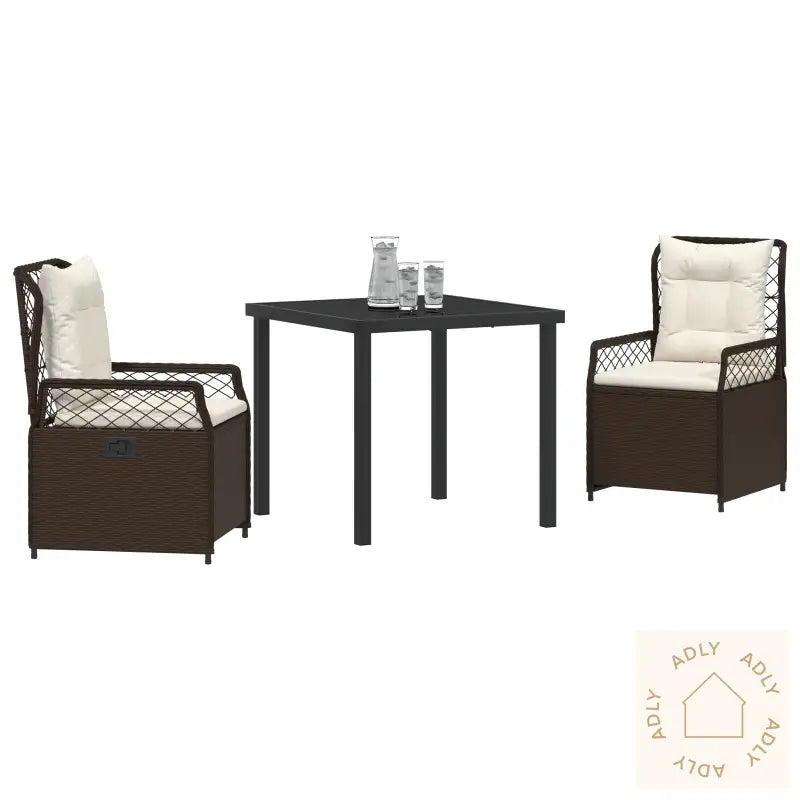3-Delt Hage Spisebord Sett Brown Poly Rottin