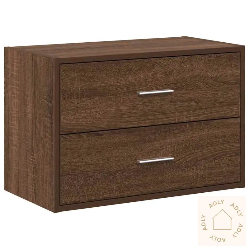 Skap Med 2 Skuffer Brun Eik 60X31X40 Cm Konstruert Tre